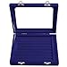Pasutewel Velvet Glass Ring Jewellery Display Storage Box Jewelry Holder Storage Organizer Stand 7 Slots (Blue)