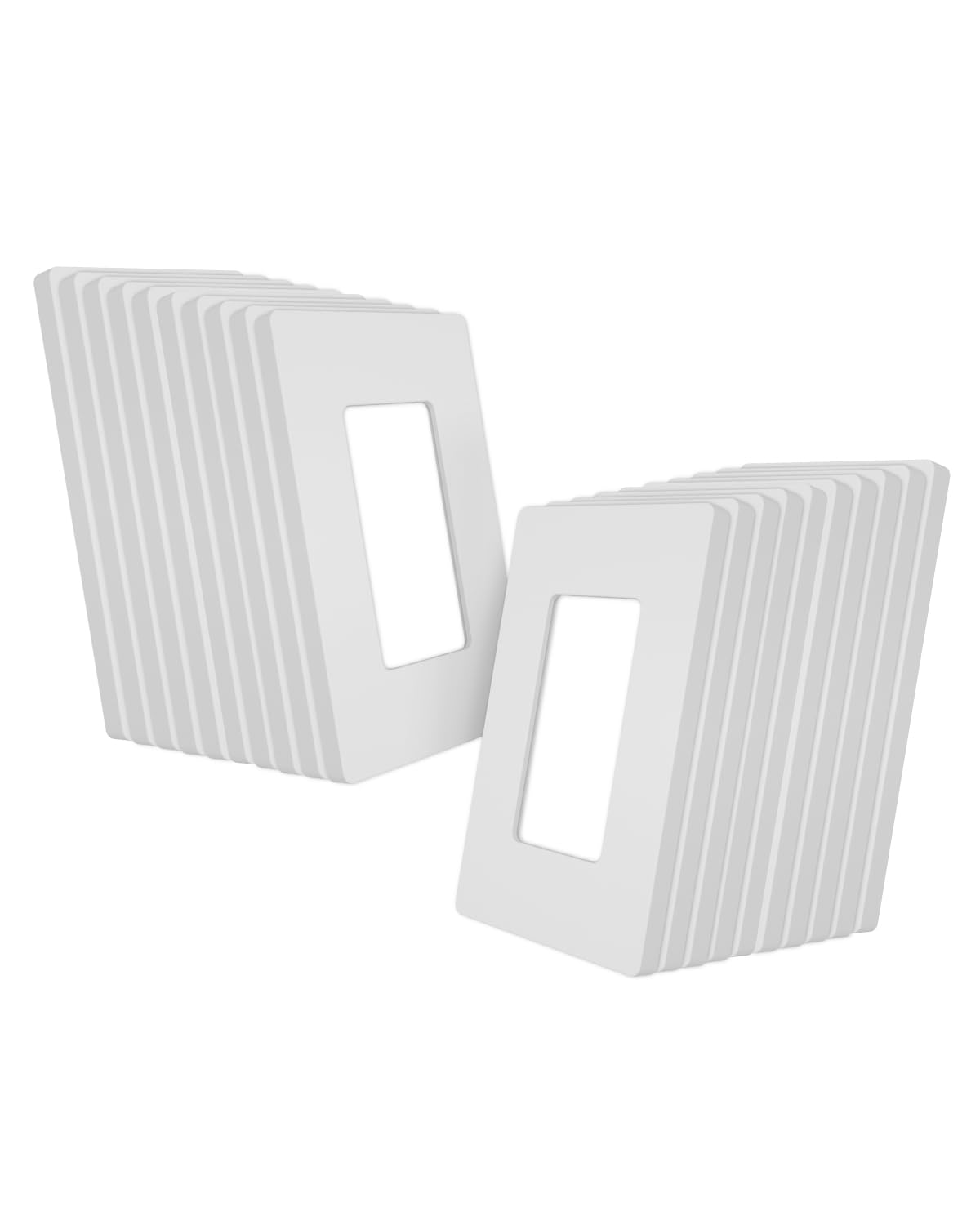 Photo 1 of MORNING GROUP Matte Finish Single Decorator Switch Cover, 1-Gang Screwless Wall Plate, 4.53" H x 2.75" L, Polycarbonate Thermoplastic, UL Listed, White, 20 Pack