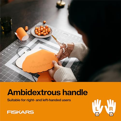 Image of Fiskars 5 inch Micro-Tip Titanium Scissors, Precision Craft Scissors | No. 5 Durable Titanium Blades & SoftGrip Handle for Intricate Cuts on Mixed Media Materials, Ambidextrous Double Loop Handle