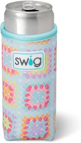 Miniatura 134 de Swig Life Skinny Can Coolie, soporte delgado de 12 onzas, enfriador de neopreno aislado con bolsillo, fundas para botellas de cerveza altas, All