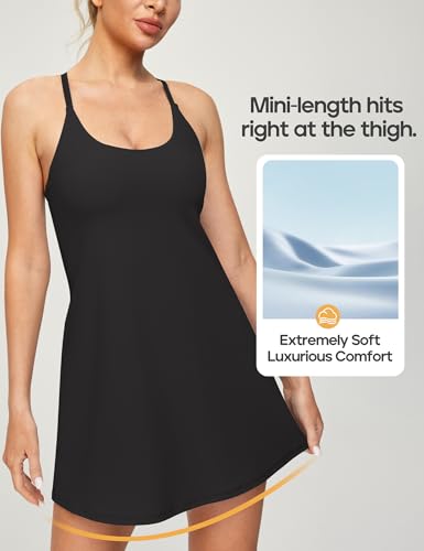 Heathyoga Tennis Dresses for Women with Shorts Underneath and Bra Athletic Dress for Women Dress with Pockets Golf Outfits3