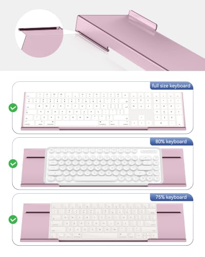 Image of Computer Keyboard Wrist Rest Stand for Desktop(Rose Pink), Keyboard Riser | Ergonomic Acrylic Keyboard Holder, Keyboard Hand Rest, Pain Relief for Typing, Multiple Colors