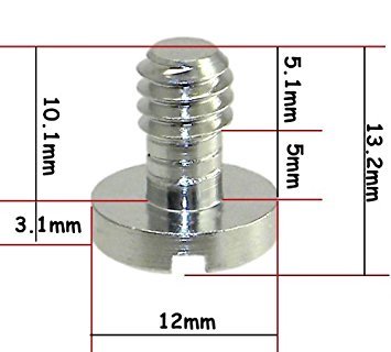20 x 1/10,2 cm Edelstahl Flach Head Schraube für Kamera/Stativ/QR Plate – Bild 3