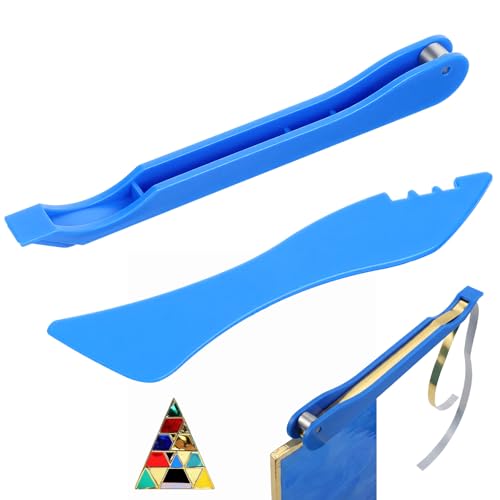 cobee Foil Hand Foiler for Stained Glass 7/32 Inch Stained Glass Hand Foiler Tool Copper Foil Applicator with Steel Rollers for Staineds Glasses Craft