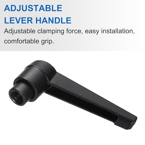 Image of uxcell 4pcs Clamping Lever Adjustable Handle Set Metric M6 x 50mm Male & M6 Female Thread Level Handles Hand Stud Knobs Quick Release Black for Lathe Machinery
