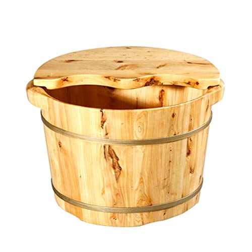 Spa de pies en baño de madera de cedro para masaje