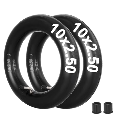 2 Pack 10x2.50 Thicker Butyl Inner Tube with TR87 Bent Valve Stem 10 Inch Inner Tube for Smart Self Balancing Electric Scooter 36v 48v 400w 500w 800w Hub Motor Mijia M365