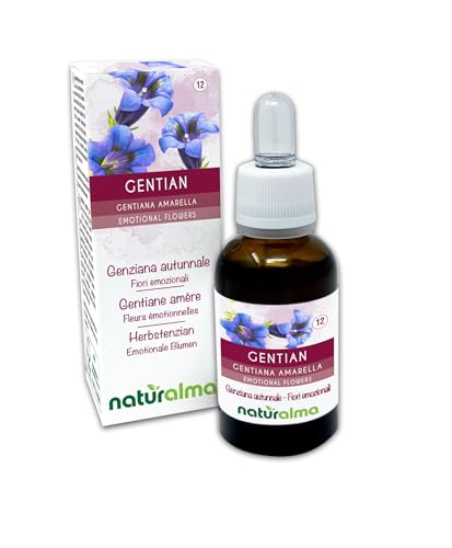 Gentian o Genciana amarella (Gentiana amarella) Remedios florales Naturalma - Gotas 30 ml - Extracto líquido sin alcohol - Esencias florales - Vegano y libre de alcohol