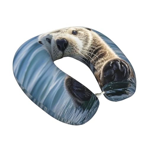 Almohada de espuma viscoelástica para cuello viaje U miniatura 6