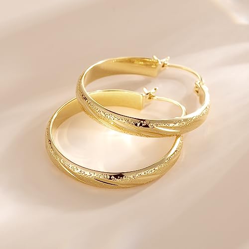 DZCYAN Gold Hoop Earrings for Women 14K Gold Hoop Earrings for Women by DZCYAN - Used condition - Image 6