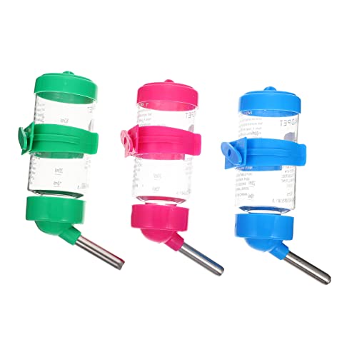 SUPVOX 3pcs Hanging Hamster Water Bottles 80ml Automatic Pet Drinking Dispenser for Hamsters, Rabbits, Chinchillas Small Rodent Supply for Household Use Random Color
