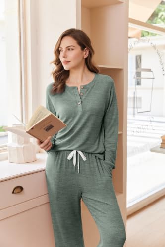 Ekouaer Pajamas for Women Set Soft 2 Piece Lounge Set Fall Outfits - image 6