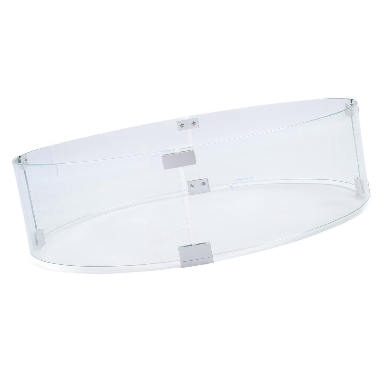 Cryfokt Parabrezza in Vetro Temperato Scudo di Trasparente per Braciere Rotondo, Facile Pulire e Installare, Fornisce Protezione per Bambini e Ospiti, Diametro 650 Mm, Spessore 6 Mm