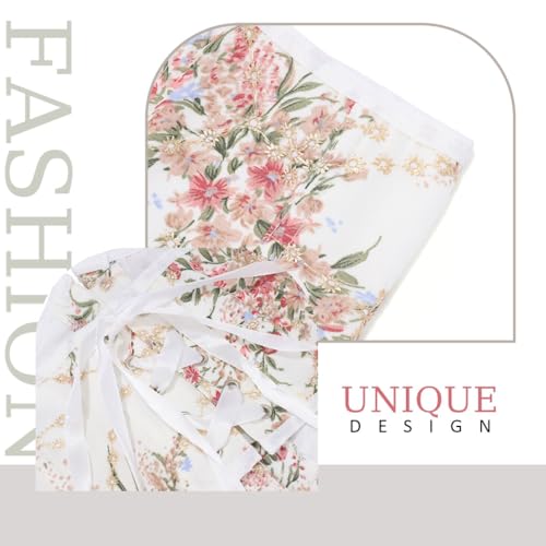 Asooll Lace up Corset Bustier Floral Printed Wide Underbust Corset Belt Costume Clothing Dress Waist Belt for Women4