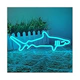 yinung Neón Sign Para decoración de fiestas con letrero neón, Tiburón azul LED para