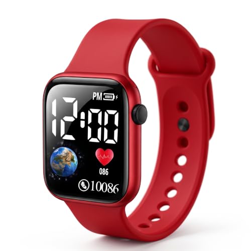Image of GOLDENIZE FASHION Smart Watch for Kids Girls /Boys, Brthday Return Gift for Kids, Luminous LED Display Fashionable Kids Digital Watches Waterproof Sports Square Electronic Watch for Kid, Boy /Girls