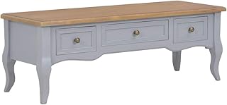vidaXL Mobile Porta TV Stile Francese Elegante Robusto Stabile Pulizia Facile Raffinato Vintage Mobiletto Basso Buffet Madia Grigio in Legno