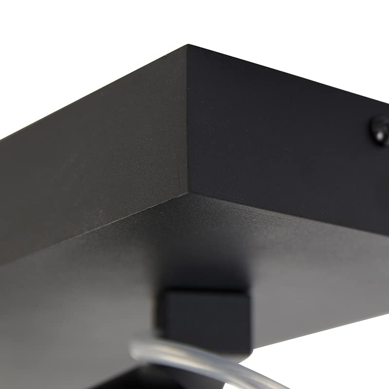Qazqa Moderno Foco de diseño negro orientable 2 luces - Go Aluminio Rectangular Adecuado para LED Max. 2 x 3 Watt