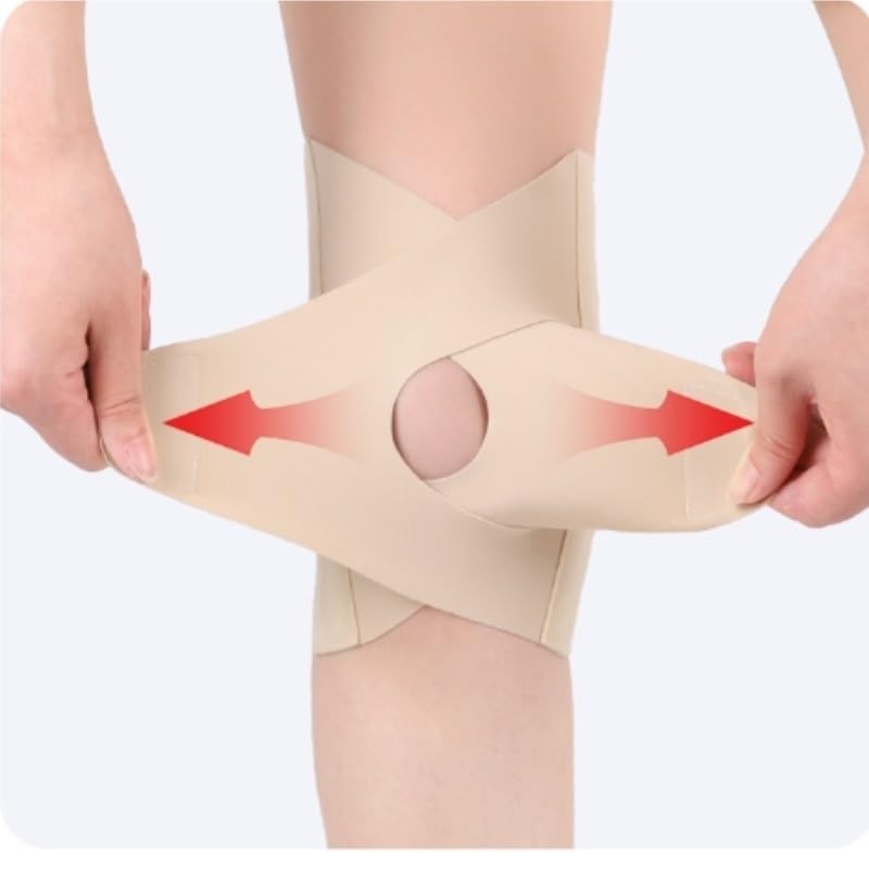 Exercise, protection Ultra-thin Breathable Lycra Knee Pads Spring Shock-absorbing Knee Pads for Men and Women for Fitness, cycling, running, playing football(Beige,Small)