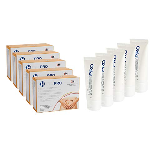 5 Hemapro Pills + 5 Hemapro Cream: Pastillas y Crema para prevenir y aliviar hemorroides