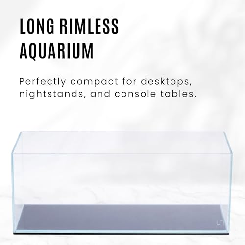 Image of UNS Ultra Clear Rimless Tank - 3.4GAL | 13L - 17.71x6.69x6.69 | 45x17x17 CM, 5mm Glass Thickness, Leveling Mat Included - Low Iron, High Clarity Fish Tank w / 45 Mitered Edge - [45L]