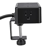 Hilitand 8 in 1 Desk Clamp Power Strip, 4 AC Outlets 4 USB Ports 2 USB C 2 A with PD 20W Fast Charge, Under Desk Charging Station (US Plug)