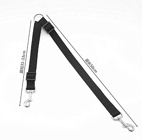 Adjustable Heavy Duty 11-20 Inches Nylon Splitter , Premium Quality Dog Leash Coupler For 2 Dogs Dog Leash Large Dogs Dog Leashes For Medium Dogs Dog Leashes Dog Leashes For Small (Black) #TOP1