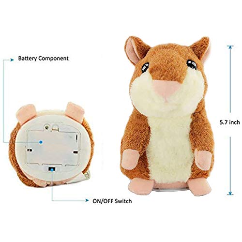 Qwifyu Talking Hamster, Interactive Stuffed Plush Animal Talking Toy Cute Sound Effects With Repeats Your Said Voice, Best Buddy For Kids Gift Age 3+ (Brown) #TOP2