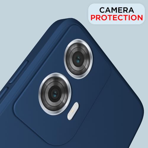 Image of Pikkme Back Cover for Motorola Moto Edge 50 Fusion 5G / Motorola Moto G96 5G | Slim Soft Matte Silicone Cover with Camera Protection & Shockproof Bumper Case (Blue)