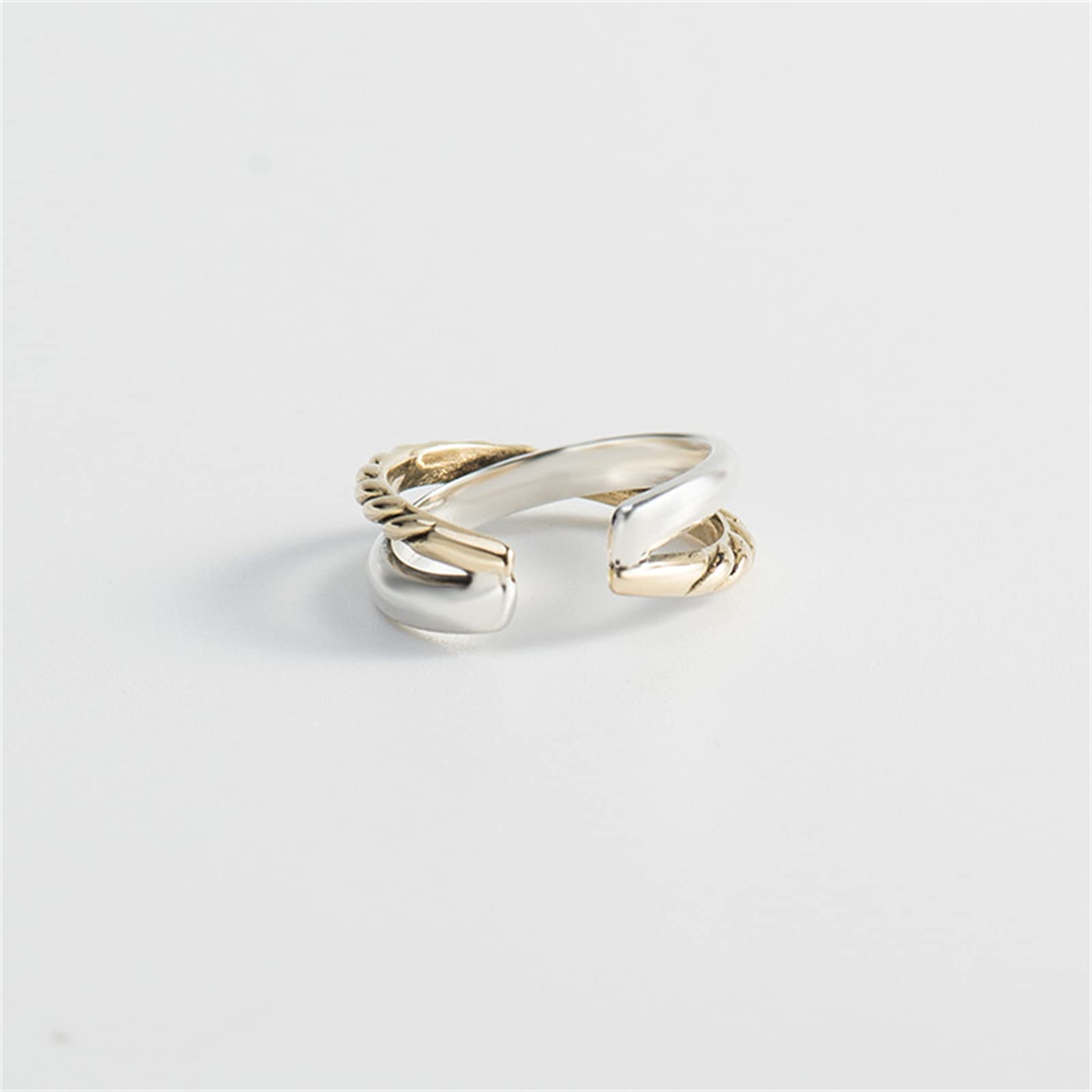 S925 Sterling Twist Ring Retro Gothic Farbtrennung Offene verstellbare Daumenringe Schmuck Geschenke für Frauen Weihnachten Halloween,