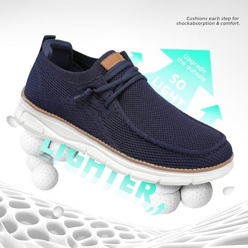 Image of Mens Slip-on Loafers Comfortable Boat Shoes Casual Walking Sneakers Mesh Business Oxfords Work Lightweight Soft Sole