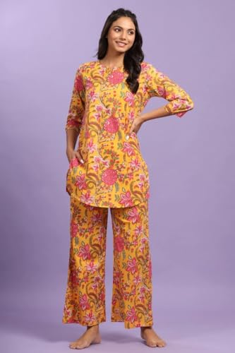 Image of Leriya Fashion Kurta Sets for Woman | Co ord Set for Women Stylish | Kurti Set for Woman | Short Kurti for Women | Kurtis | Ethnic Jaipuri Straight Kurta Set with Palazzo Pants | Salwar Suit for Party Outfits