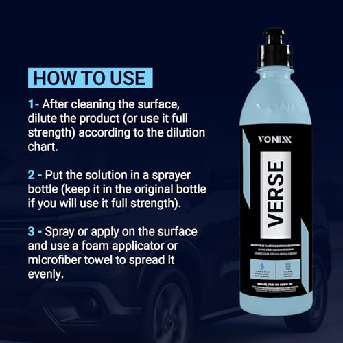 Image of Vonixx Verse Plastic & Rubber Protector for Car & Bikes | Dashboard Polish Care - Uv Protector Accessories - Restoring, Refreshing and Protecting Agent for Interior & Exterior Surfaces - 500 Ml