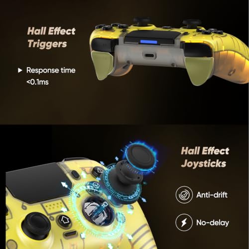 BETMI LED Wireless Controller for PS5, Pro/Slim/Steam Deck/PC(Frosted Glod) by BETMI - Used condition - Image 3