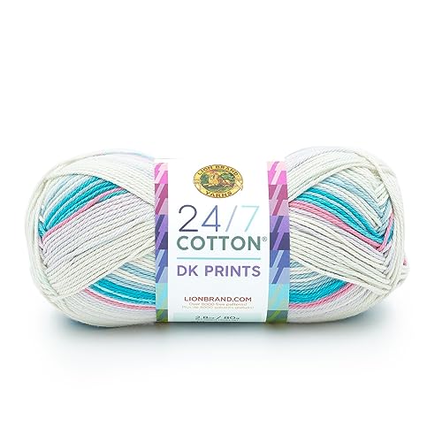 Lion Brand Yarn 24/7 Cotton DK Prints, Yarn for Knitting, Crocheting, and Crafts, Magical, 1 Pack