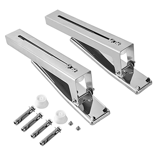 Staffa di montaggio universale in acciaio inox per microonde, telaio di supporto pieghevole in acciaio per mensola elastica per forno a microonde, staffa di montaggio a parete in argento inox, 2 pezzi