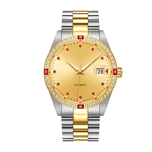 Preisvergleich Produktbild KUANDARMX Mode Automatic Mechanical Watch Herrenuhr Synthetischer Saphir Spiegel, Lupe Kalender Design Leuchtender Dekorativer Kalender 30 Meter Lebensdauer Wasserdichter Multifunktions Geschenk, B