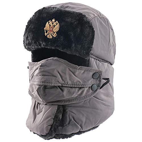 Chapka russe ushanka avec oreillette et écharpe intégrée homme femme