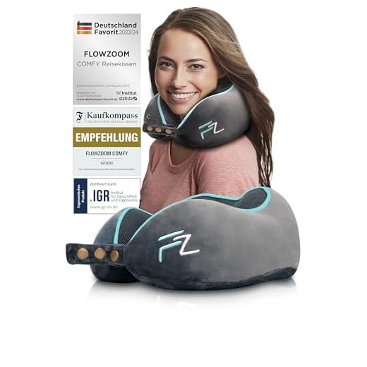 life hall Reisekissen - Memory Foam Nackenkissen Stützkissen,luxuriöses kompaktes und leichtes Quick Pack für Camping,Schlafrestkissen (grau) 4 FLOWZOOM Comfy Nackenkissen Flugzeug - Nackenhörnchen Erwachsene - Nackenkissen Auto - Reisekissen Memory Foam - waschbar mit schmalem Rückenteil (samtweich & atmungsaktiv) - einstellbar, grau