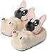 corimori 1847 - (Plusieurs Modèles) Zorro Le Bouledogue, Chaussons avec Tête d'animal, Pantoufles Mignonnes Chien, en Peluche Polaire, Beige, Taille Unique 34-44