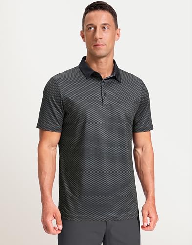 Image of Men's Golf Polo Shirts Dry Fit Performance Moisture Wicking Casual Print Golf Shirts for Men Breathable