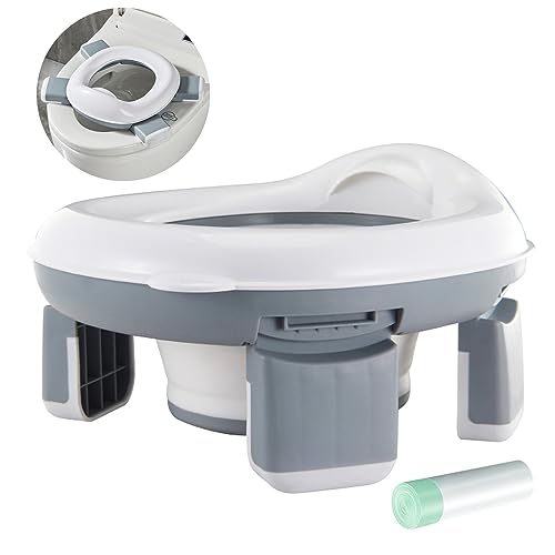 Saponhonix Toilet Seats for Children, Portable Potty with Disposable Potty Inserts, Outdoor Toilet Seat for Potty Training for Boys and Girls Saponhonix Toilet Seats for Children, Portable Potty with Disposable Potty Inserts, Outdoor Toilet Seat for Potty Training for Boys and Girls