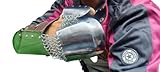 Medieval Steel Elbow Cop with Chainmail & Leather Backing | Arm Armor Protector for LARP, Reenactment, SCA, Cosplay | Handmade Steel Elbow Guard with Chainmail Links & Adjustable Straps
