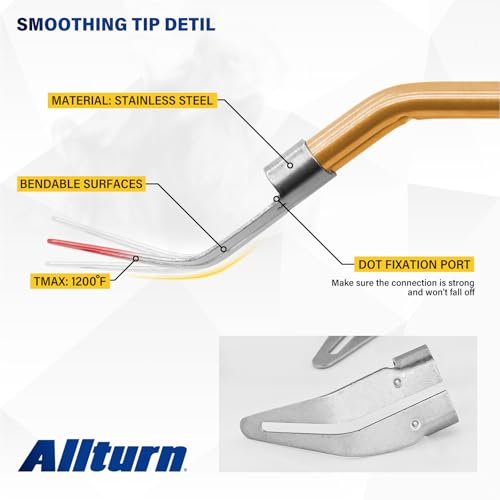 Allturn 5 pcs Plastic Smoothing Tip,Plastic Welding Tip to Repair Car Bumpers,Kayaks,Etc