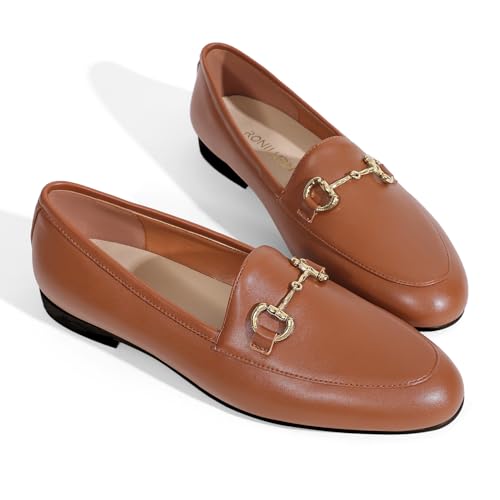 Image of Womens Loafers Flats Dress Shoes Slip On Penny Comfortable Round Toe Business Casual Work