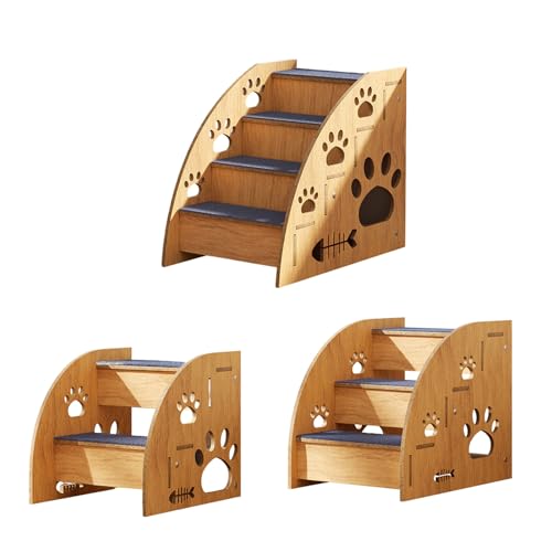 Escalier en bois pour petits chiens chats et animaux âgés - 6