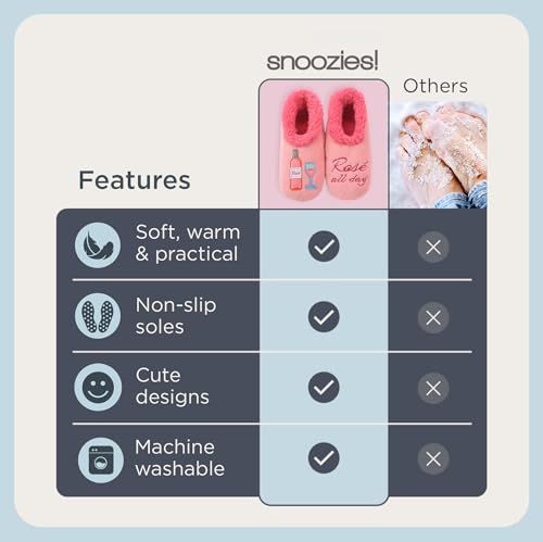 Image of Snoozies Slipper Socks -Funny Quote House Slippers for Women, Non-Slip Fuzzy
