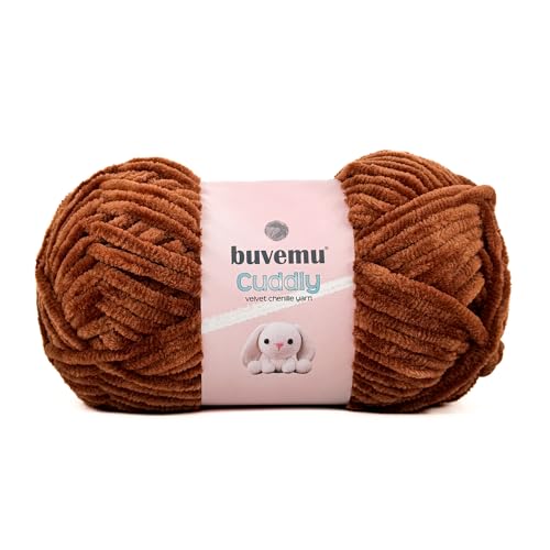 Cuddly Velvet Chenille Yarn, Super Soft Fluffy Bulky for Knitting