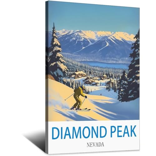 Diamond Peak Nevada affiche de voyage ancienne de 30x45 cm comme idee cadeau pour voyageur