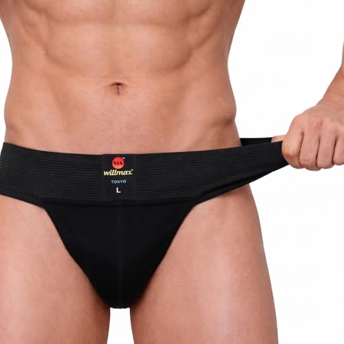 Image of NINQ Men's Athletic Supporter Underwear with Elastic Waistband, Breathable Fabric Gym Support Brief, Comfortable Innerwear for Sports, Workout, Running & Training